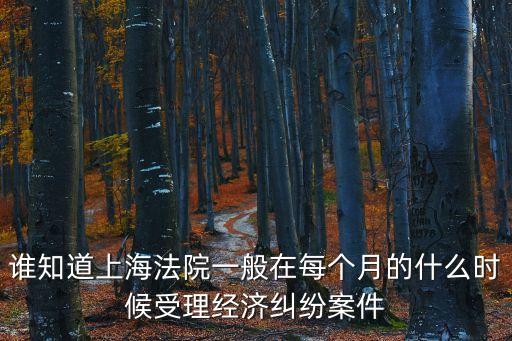 誰(shuí)知道上海法院一般在每個(gè)月的什么時(shí)候受理經(jīng)濟(jì)糾紛案件