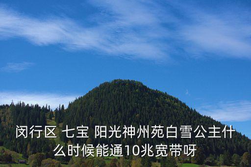 上海市閔行區(qū)白雪公主西區(qū)，閔行區(qū) 七寶 陽(yáng)光神州苑白雪公主什么時(shí)候能通10兆寬帶呀