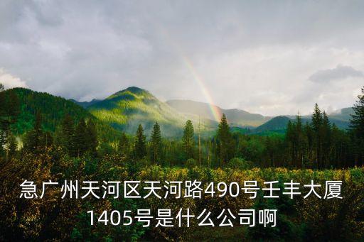 急廣州天河區天河路490號壬豐大廈1405號是什么公司啊