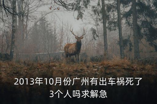 廣州城市廣場事故，2013年10月份廣州有出車禍死了3個人嗎求解急