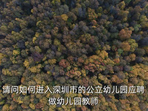 請問如何進入深圳市的公立幼兒園應聘做幼兒園教師