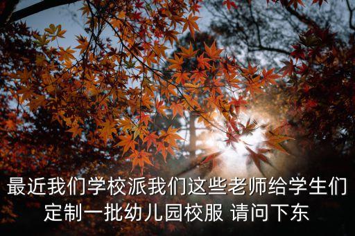 東莞市舊校服，最近我們學校派我們這些老師給學生們定制一批幼兒園校服 請問下東