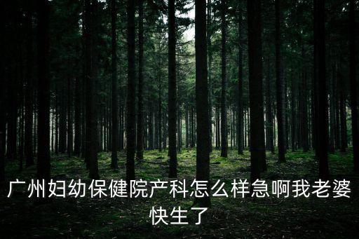 廣州婦幼保健院產科怎么樣急啊我老婆快生了