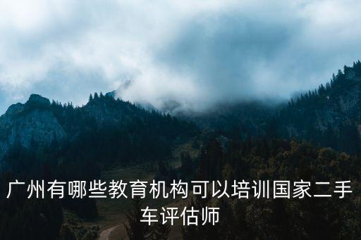 廣州有哪些教育機構可以培訓國家二手車評估師