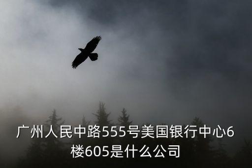 廣州人民中路555號美國銀行中心6樓605是什么公司