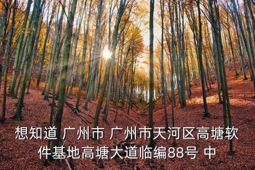 想知道 廣州市 廣州市天河區高塘軟件基地高塘大道臨編88號 中
