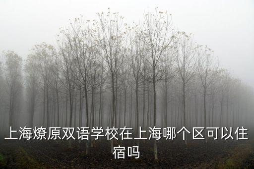 上海燎原雙語學校在上海哪個區可以住宿嗎