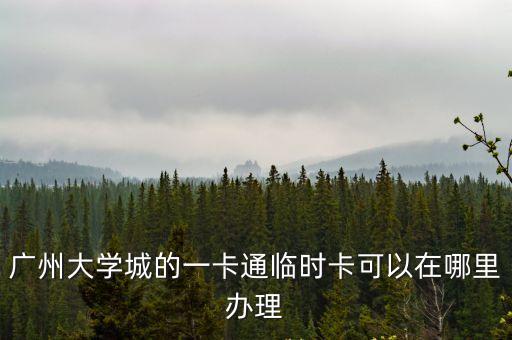 廣州大學城的一卡通臨時卡可以在哪里辦理