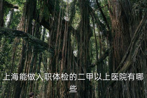 上海能做入職體檢的二甲以上醫院有哪些