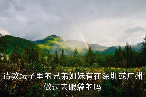 請教壇子里的兄弟姐妹有在深圳或廣州做過去眼袋的嗎