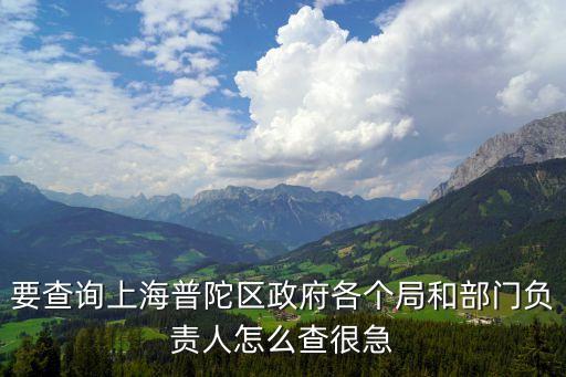 要查詢上海普陀區(qū)政府各個局和部門負責人怎么查很急