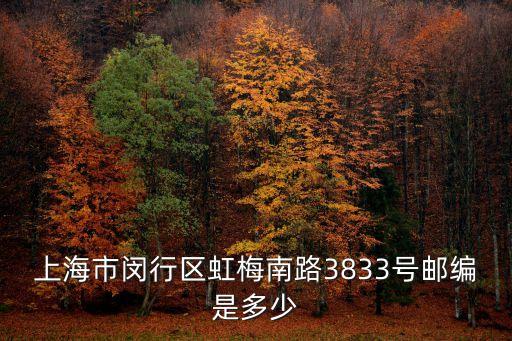 上海市閔行區虹梅南路3833號郵編是多少