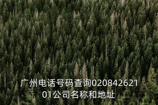廣州電話號碼查詢02084262101公司名稱和地址