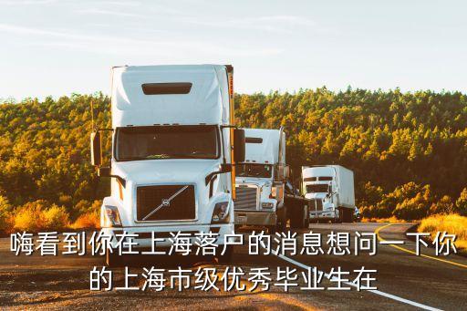 嗨看到你在上海落戶的消息想問一下你的上海市級優秀畢業生在