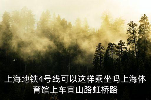 上海地鐵4號線可以這樣乘坐嗎上海體育館上車宜山路虹橋路