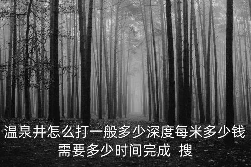 溫泉井怎么打一般多少深度每米多少錢需要多少時間完成  搜