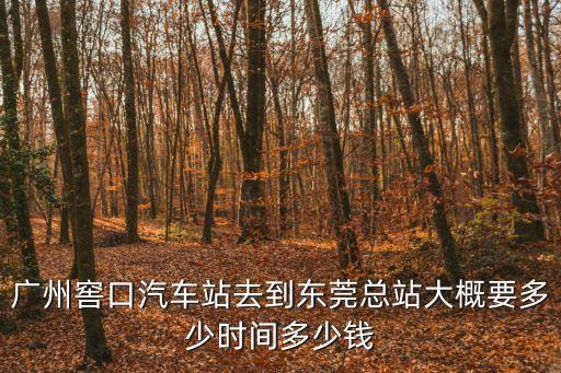 廣州窖口汽車站去到東莞總站大概要多少時間多少錢