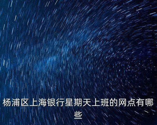 上海市楊浦區(qū)上海銀行網(wǎng)點一覽表，上海銀行在什么地方