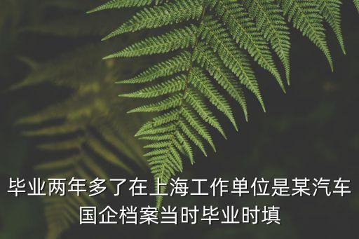 上海市人事局施志宏，畢業兩年多了在上海工作單位是某汽車國企檔案當時畢業時填