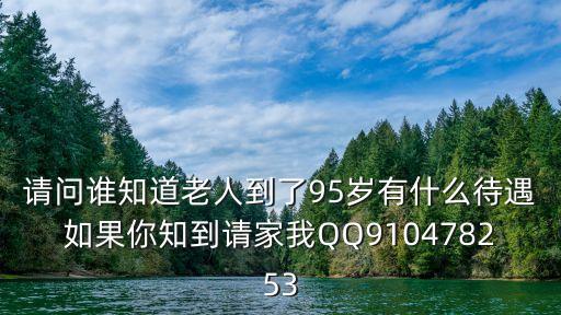 請問誰知道老人到了95歲有什么待遇如果你知到請家我QQ910478253