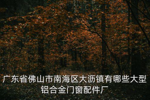廣東省佛山市南海區大瀝鎮有哪些大型鋁合金門窗配件廠