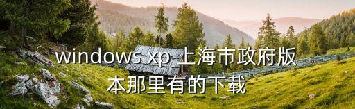 windows xp 上海市政府版本那里有的下載