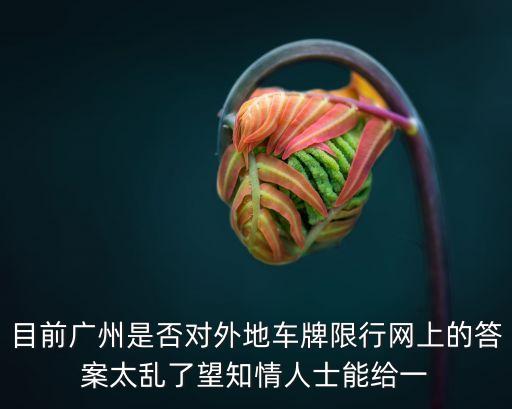 目前廣州是否對外地車牌限行網上的答案太亂了望知情人士能給一