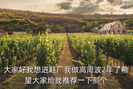 大家好我想進鞋廠我做高周波2年了希望大家給我推薦一下那個