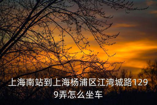 上海南站到上海楊浦區江灣城路1299弄怎么坐車