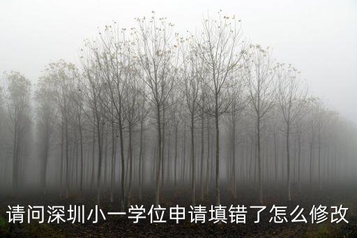 請問深圳小一學(xué)位申請?zhí)铄e了怎么修改