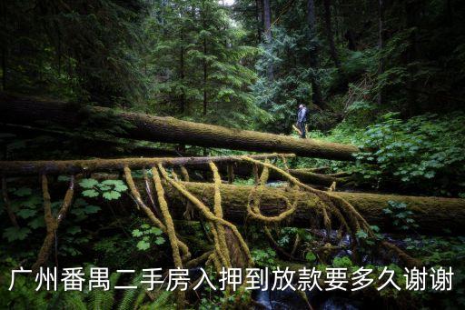 廣州番禺二手房入押到放款要多久謝謝