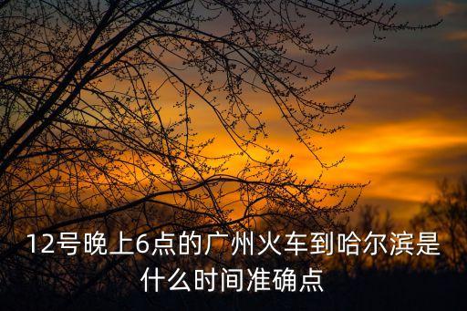 廣州南至哈爾濱動車時刻表查詢，12號晚上6點的廣州火車到哈爾濱是什么時間準確點