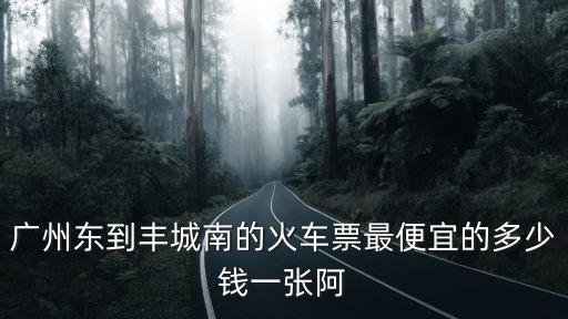 廣州東到豐城南的火車票最便宜的多少錢一張阿