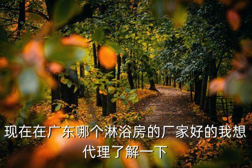 現在在廣東哪個淋浴房的廠家好的我想代理了解一下