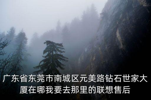 廣東省東莞市南城區元美路鉆石世家大廈在哪我要去那里的聯想售后