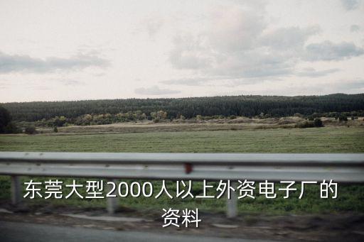 東莞大型2000人以上外資電子廠的資料