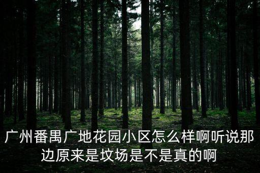 廣州番禺廣地花園小區怎么樣啊聽說那邊原來是墳場是不是真的啊