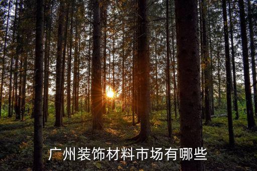 廣州裝飾材料市場有哪些