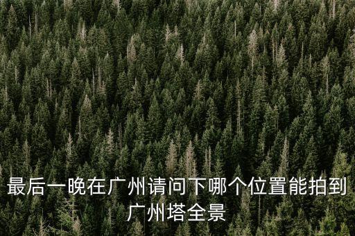 最后一晚在廣州請(qǐng)問下哪個(gè)位置能拍到廣州塔全景