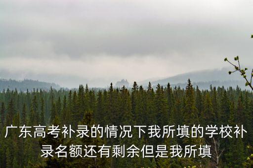 廣州補錄名額，廣東高考補錄的情況下我所填的學校補錄名額還有剩余但是我所填