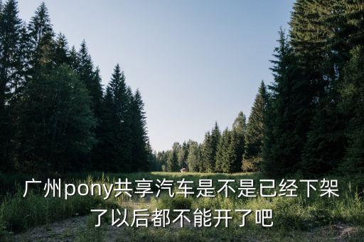 廣州pony共享汽車是不是已經下架了以后都不能開了吧