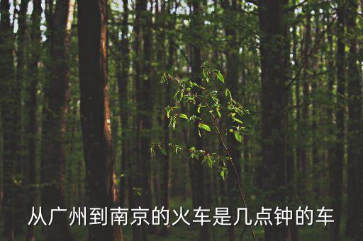 從廣州到南京的火車是幾點鐘的車