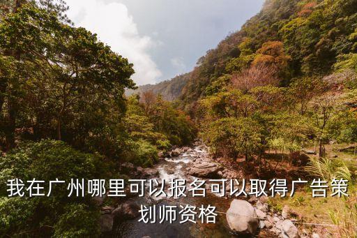 我在廣州哪里可以報名可以取得廣告策劃師資格