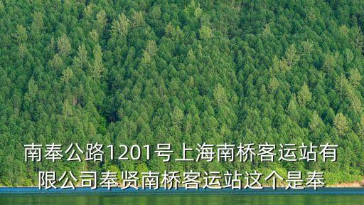 南奉公路1201號上海南橋客運站有限公司奉賢南橋客運站這個是奉