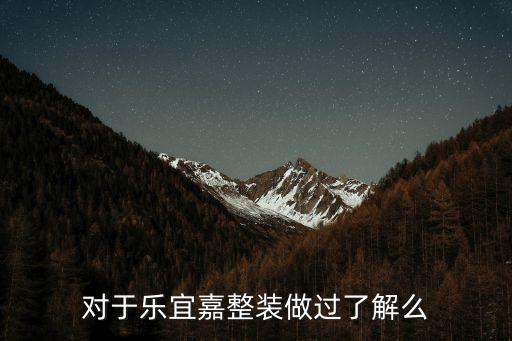 對于樂宜嘉整裝做過了解么