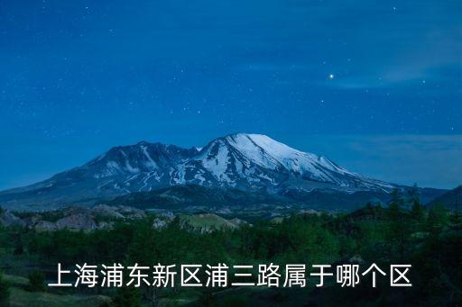 上海浦東新區浦三路屬于哪個區