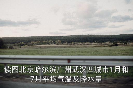 讀圖北京哈爾濱廣州武漢四城市1月和7月平均氣溫及降水量