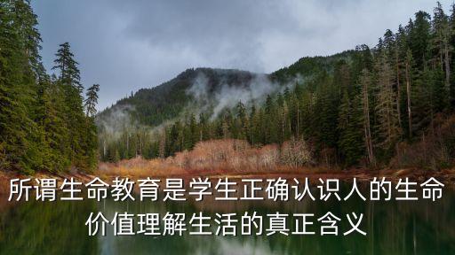 所謂生命教育是學生正確認識人的生命價值理解生活的真正含義