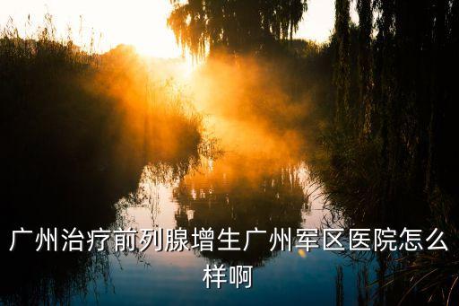 廣州治療前列腺增生廣州軍區(qū)醫(yī)院怎么樣啊