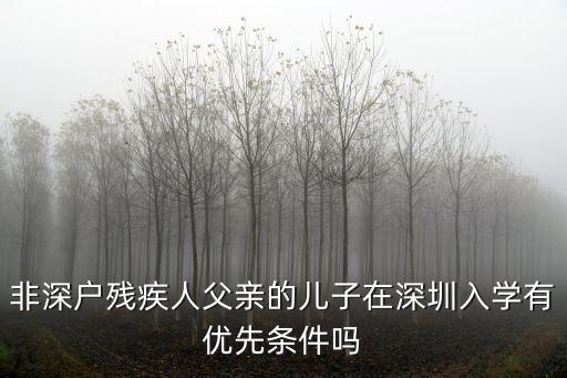 非深戶殘疾人父親的兒子在深圳入學有優先條件嗎